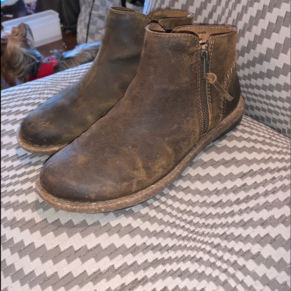 Born brown leather booties